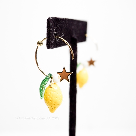 Fresh Lemon Dainty Hoops Fruit ORNAMENTAL STONE 02 - Picture 5 of 5